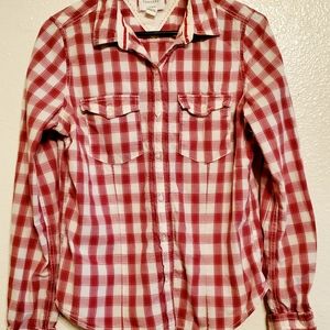 Red and white Forever 21 plaid shirt